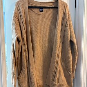GAP Women's Beige Cable Knit Cardigan